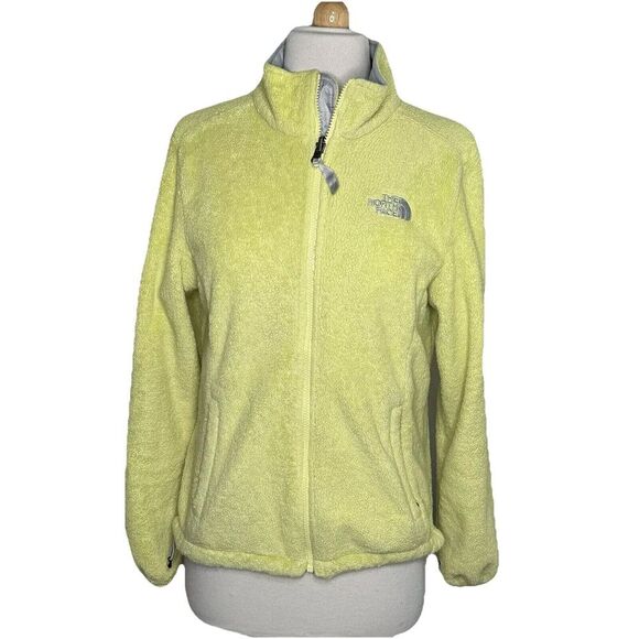 The North Face Fuzzy Yellow Women Fleece Full Zip Jacket Small-‎ Petite - Picture 1 of 10